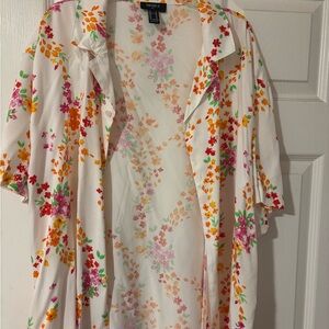 Forever 21 Men Floral Print Button Up